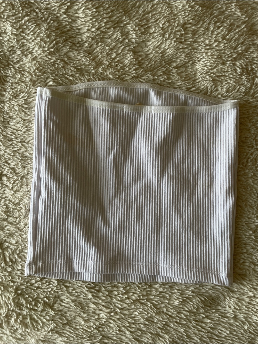 White Ribbed Tube Top - Picture 2 of 2